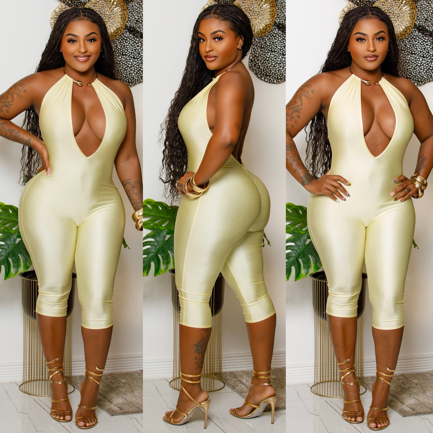 Gold hardware jumpsuit