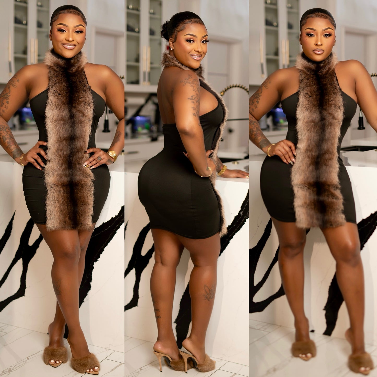 HOTTIE FUR FRONT DRESS